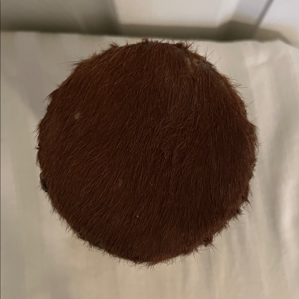 Leather & Fur Brown Drum•Hand Made in South Africa - Picture 4 of 6